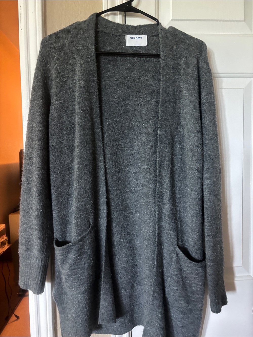 Old Navy Dark Gray Open-Front Pocket Cardigan